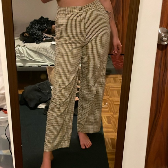 Yellow Plaid Billabong Pants - Size small - Picture 2 of 6